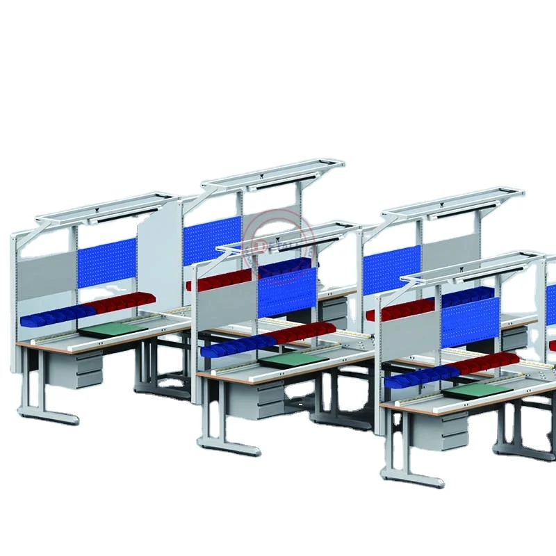 Detall electronic work table conveyor belt PVC assembly line table production lines