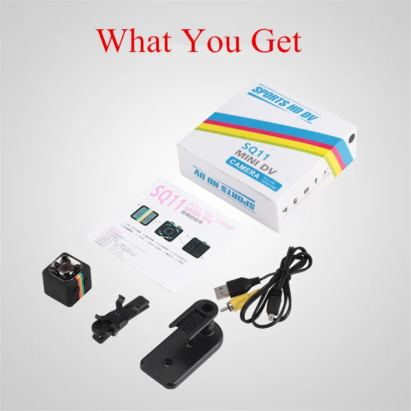 Мини Скрытая камера cctv портативная Мини шпионская камера sq11 HD 1080P