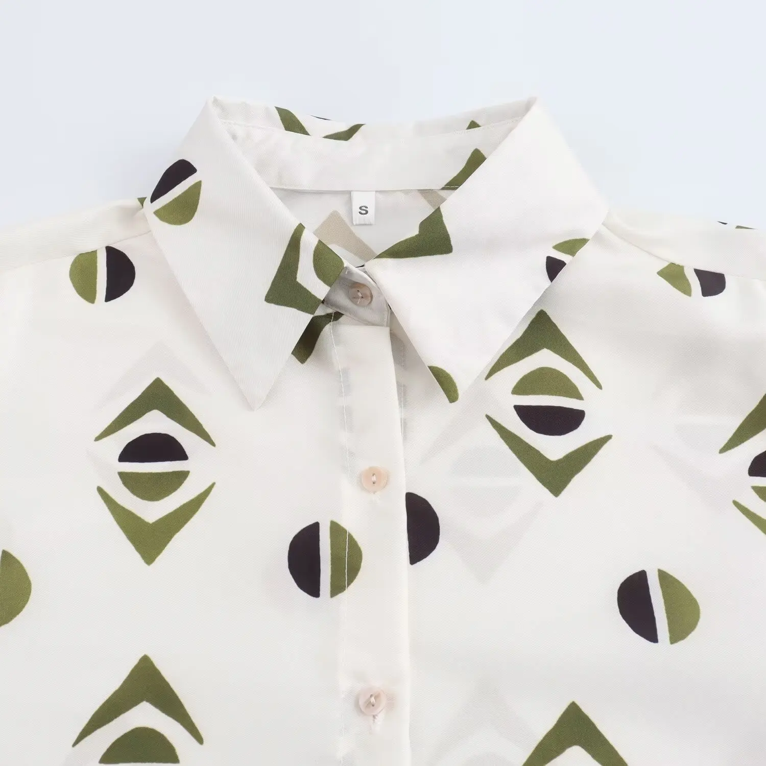 PB&ZA Women 2024 summer New Fashion Silk satin texture print Blouses Vintage Long Sleeve Female Shirts Chic Tops