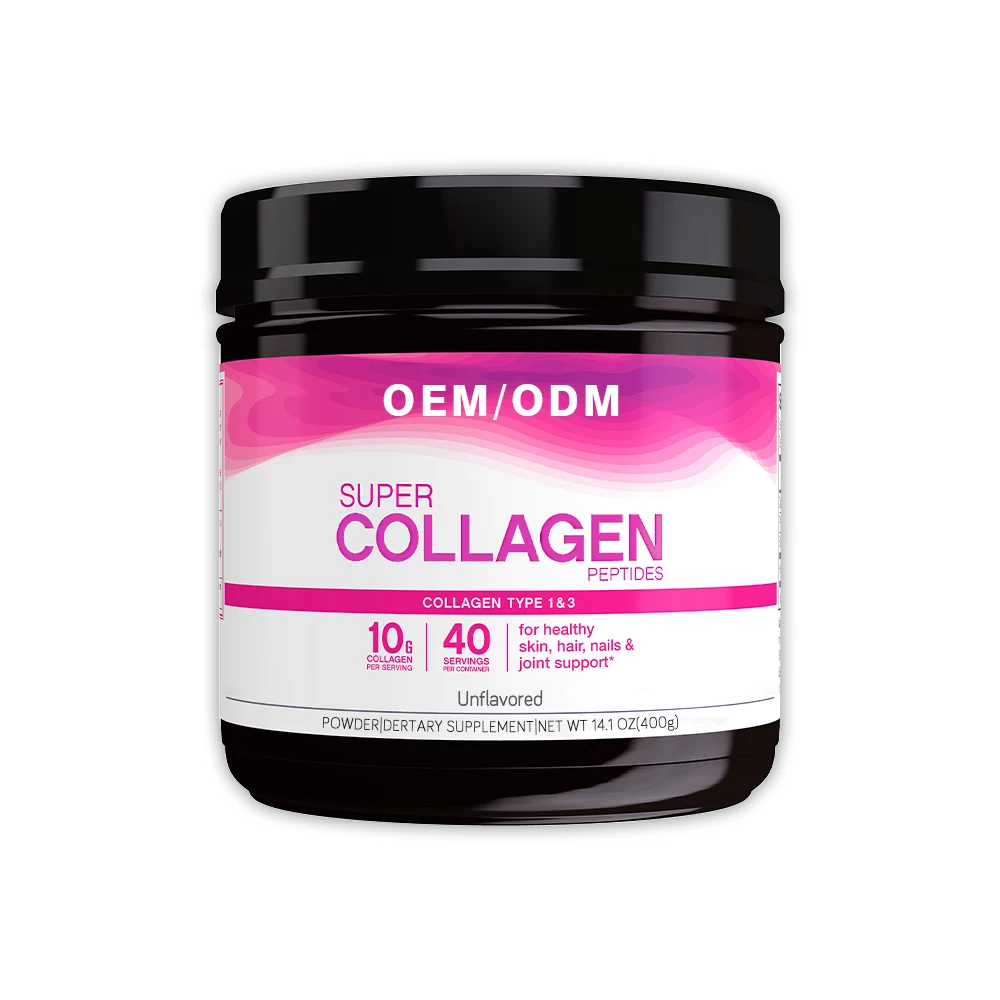 OEM Collagen Supplement Drinks Types 1 And 3 For Skin,Hair And Nails Hydrolyzed Collagen Peptides Powder