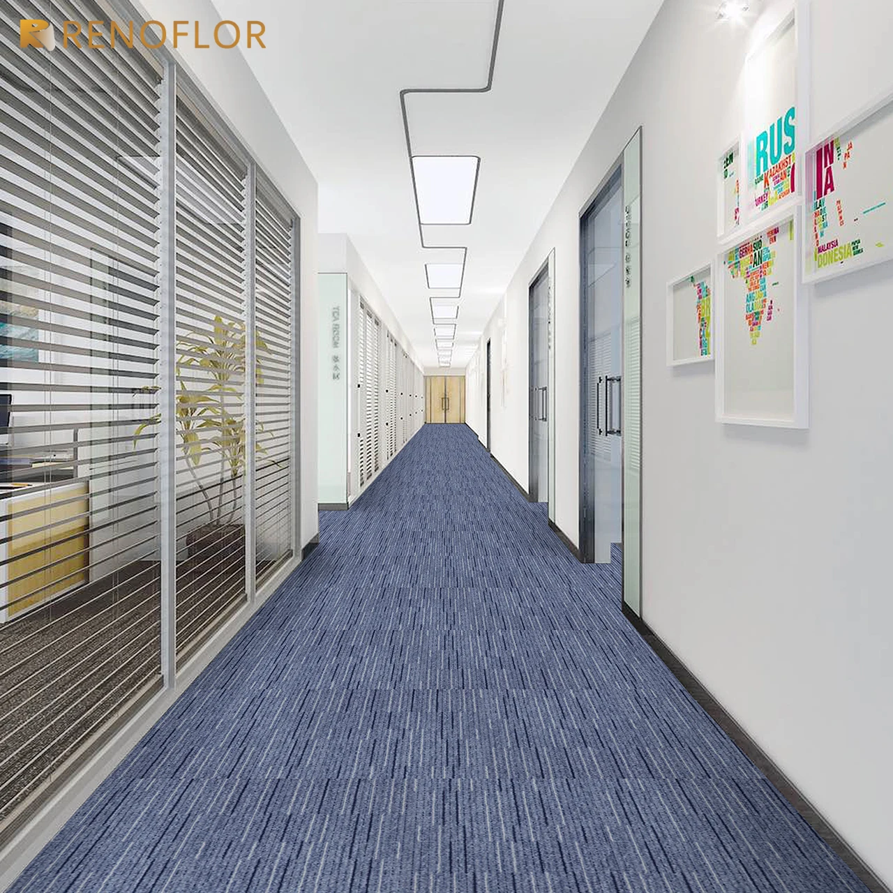 Commercial Waterproof Luxury Hotel Carpet Polypropylene Commercial Office Carpet Tiles PVC Backing Office Floor Square carpet
