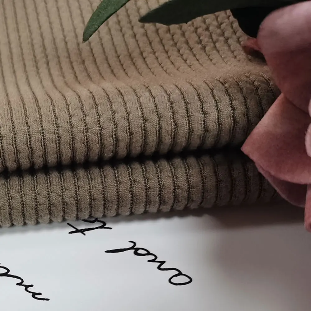 Wholesale jacquard brushed knitted stretch 5%spandex 30%rayon 65%polyester fabric