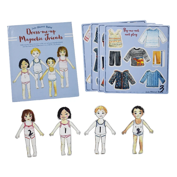 Hot Sale Education Product Removable Kids Learning Magnetic Dress Up Doll Magnetic Set For Girls