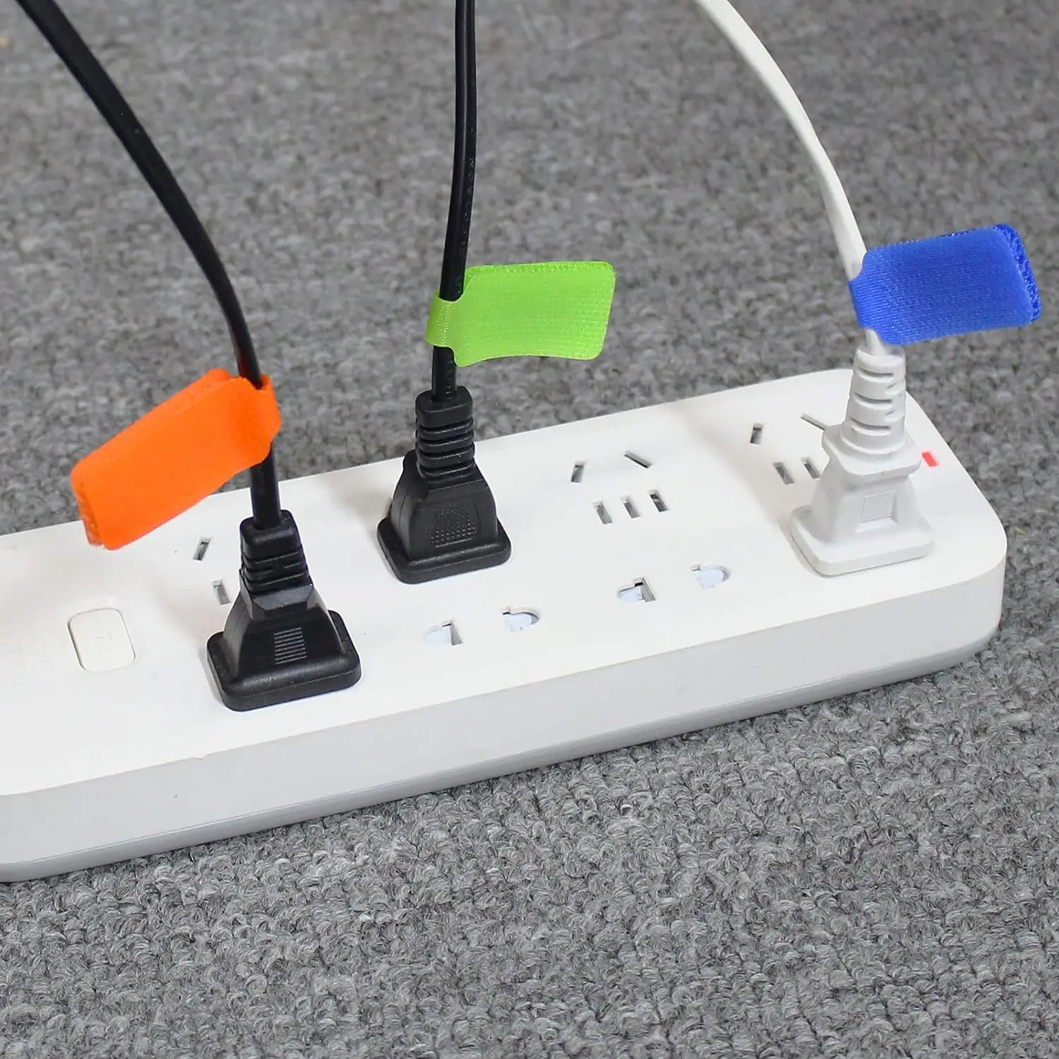 Self-Adhesive Cable Cord Labels Wire Labels Write On Hook and Loop Cable Ties Cord Tags for Cable Management and Identification