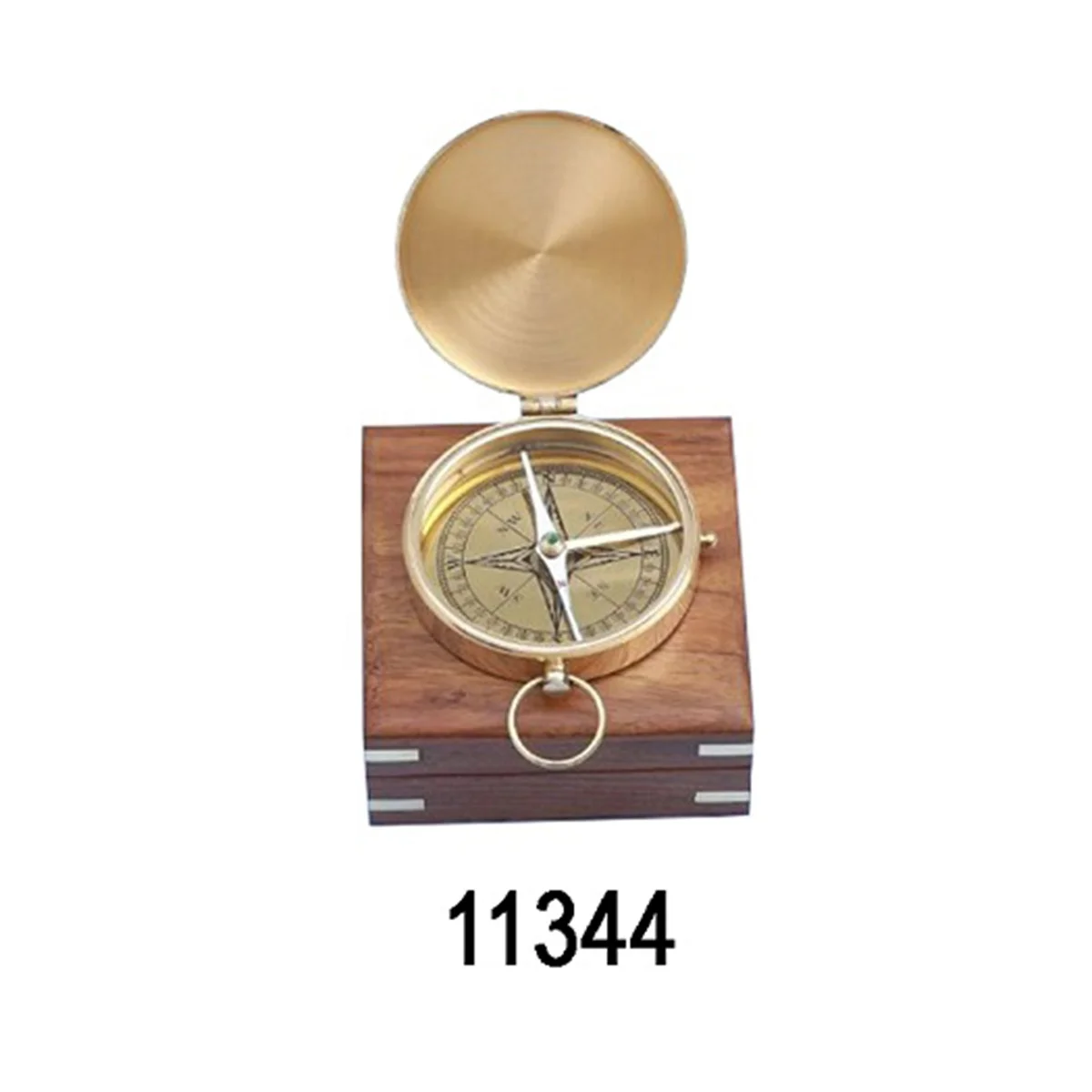 Manufacturer Of Gimble Compass In Wooden Box Vintage Reproduction Brass compasses for survey and decor