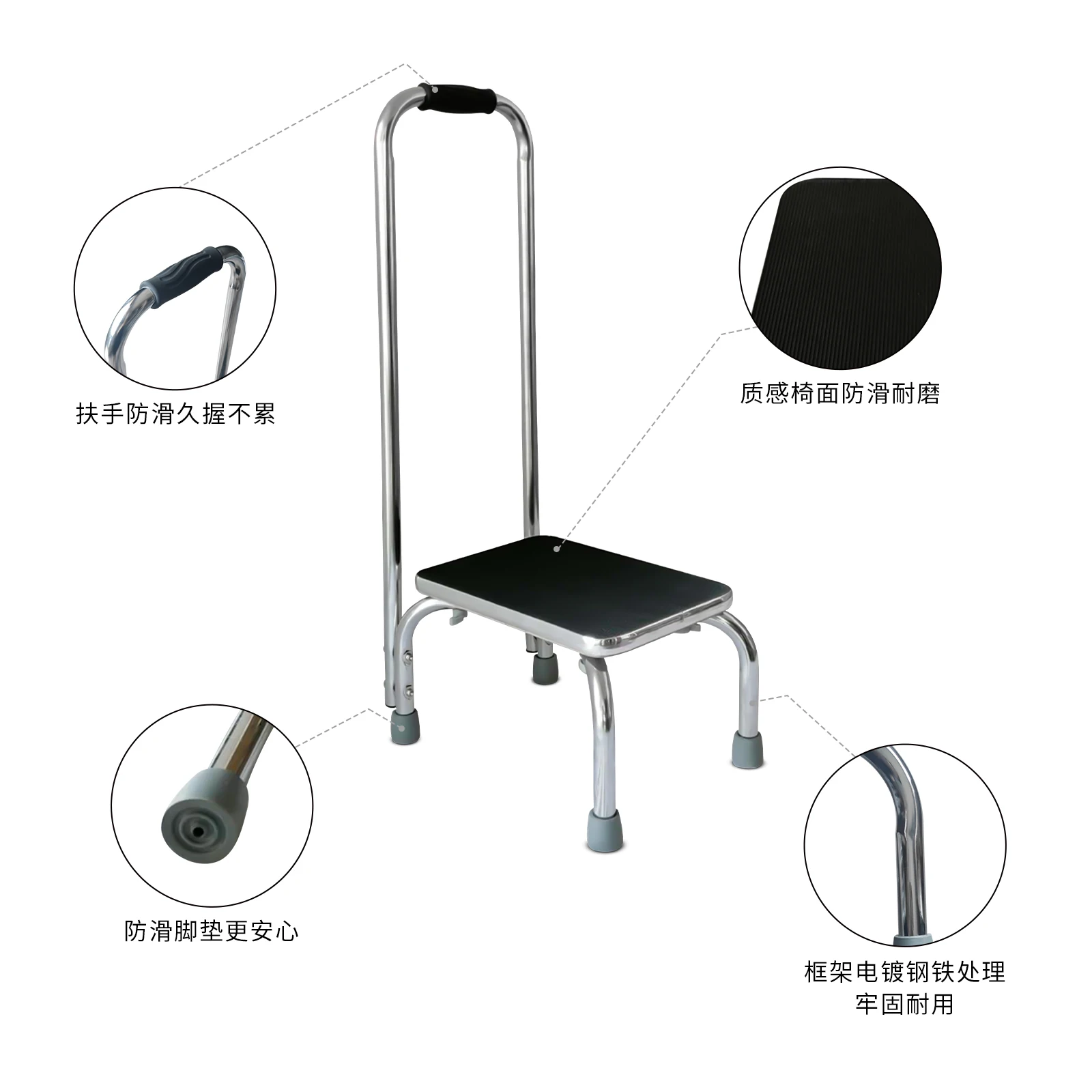 BeiQin601A Height adjustable toilet stool  Portable Foot Step Stool for Elderly