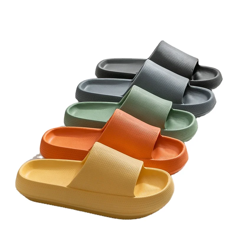 Household slippers Women and men wear shit slippers outside in summer Couples bathroom anti-slip fashion thick sole sandals