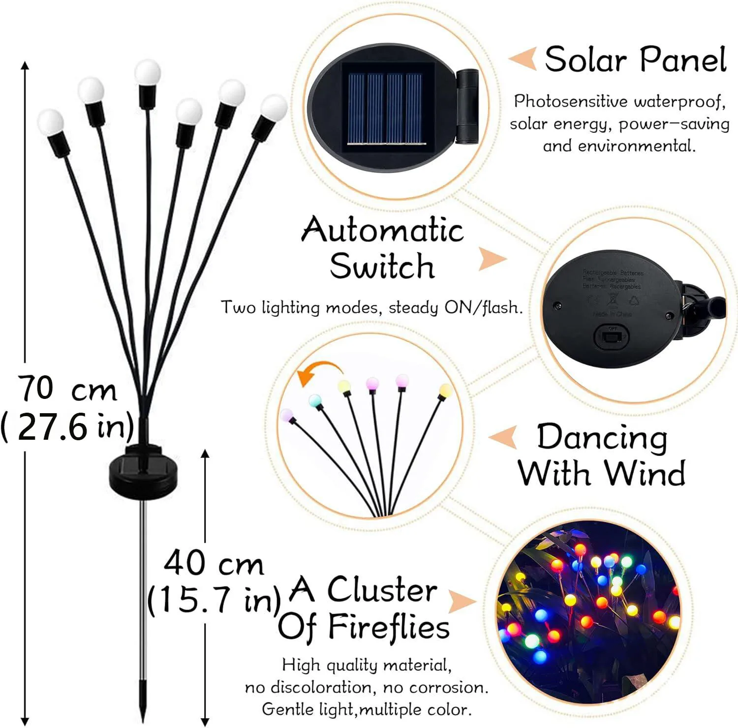 Solar LED Fairy String Lights Christmas Party Wedding Holiday Decoration Garland Light Outdoor Home Waterproof Lithium Battery