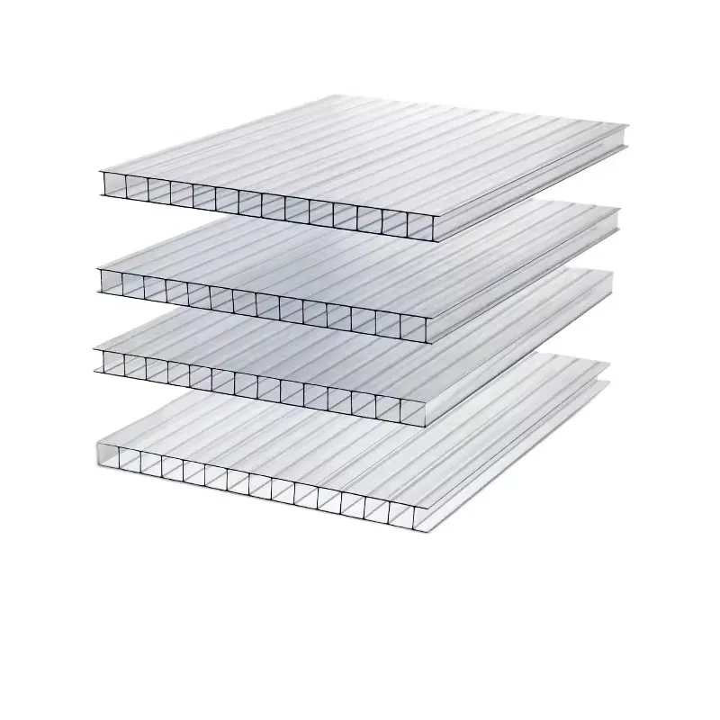 3mm 6mm 8mm 100% Virgin Polycarbonate Clear Polycarbonate Twin Walls Hollow Sheet 5 wall - clear 25mm - polycarbonate sheets