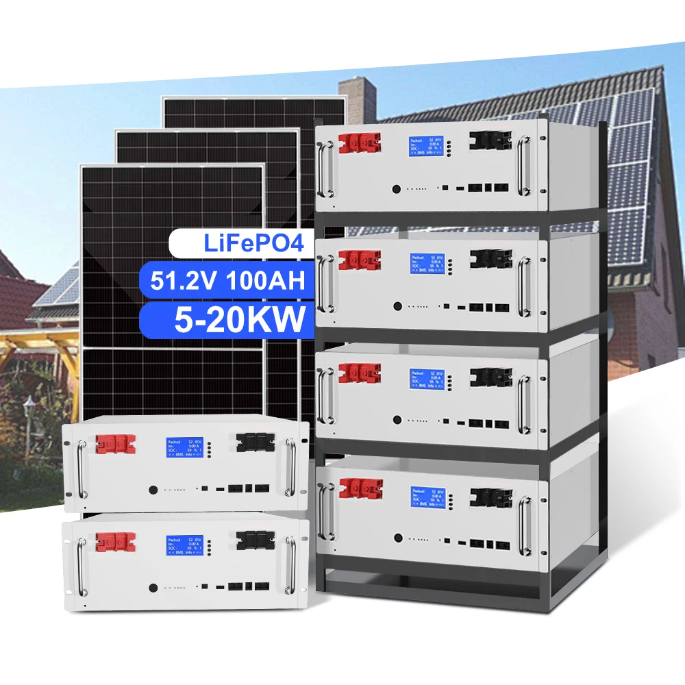 ENERGY 48V 100Ah Rack Mounted Lithium Ion LFP wall Battery 8500 Cycle Lifepo4 Storage for Solar System Home Energy Storage