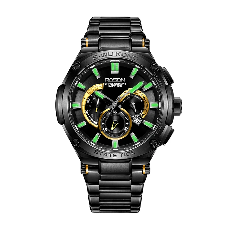 Water resistant luxury stainless steel back 5 atm water resistant quartz watch luminous waterproof mens quartz watches