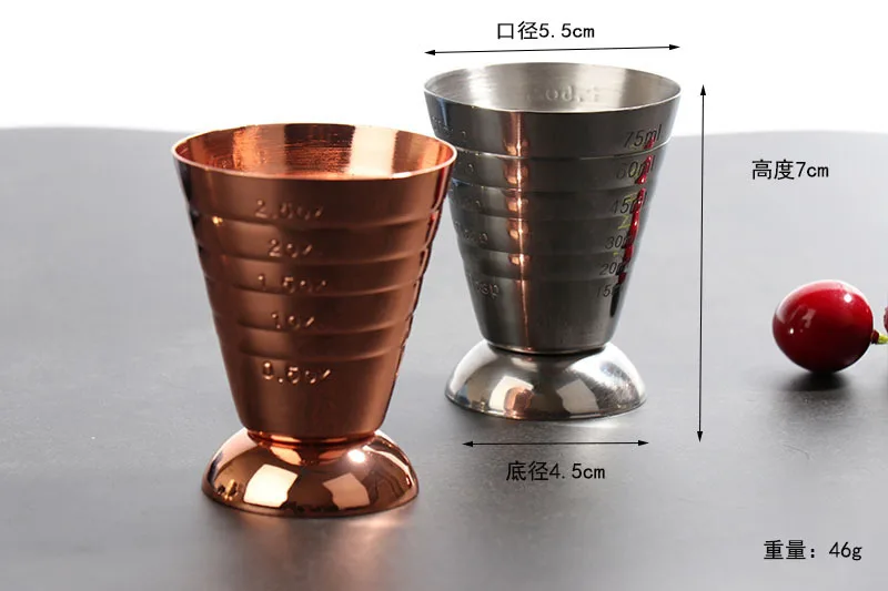 Factory Direct Sale Indian Style Jigger with Detailed Scale, Ounce Cup, 30/60ml, Customizable logo