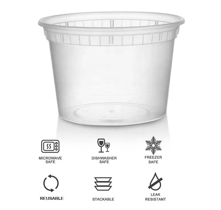 Контейнеры для хранения пищевых продуктов высокого качества pp одноразовые круглые контейнеры deli 16 32 унции пластиковые прозрачные супа