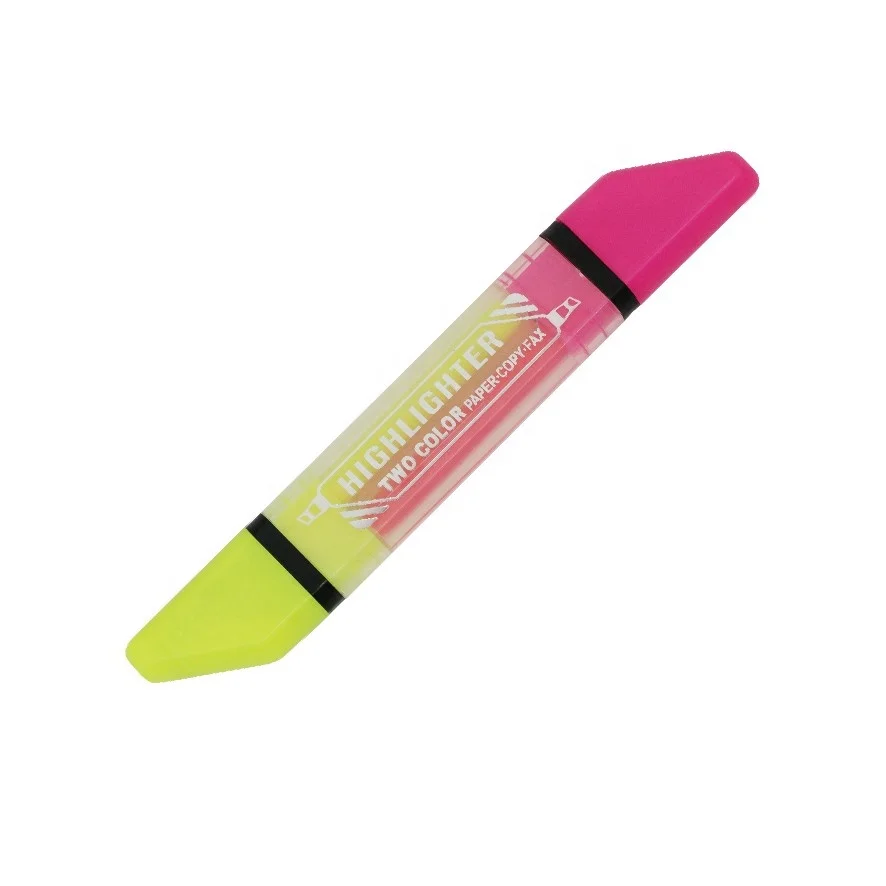 2 in 1 classic style multi colored double dual highlighter marker set with custom logo
