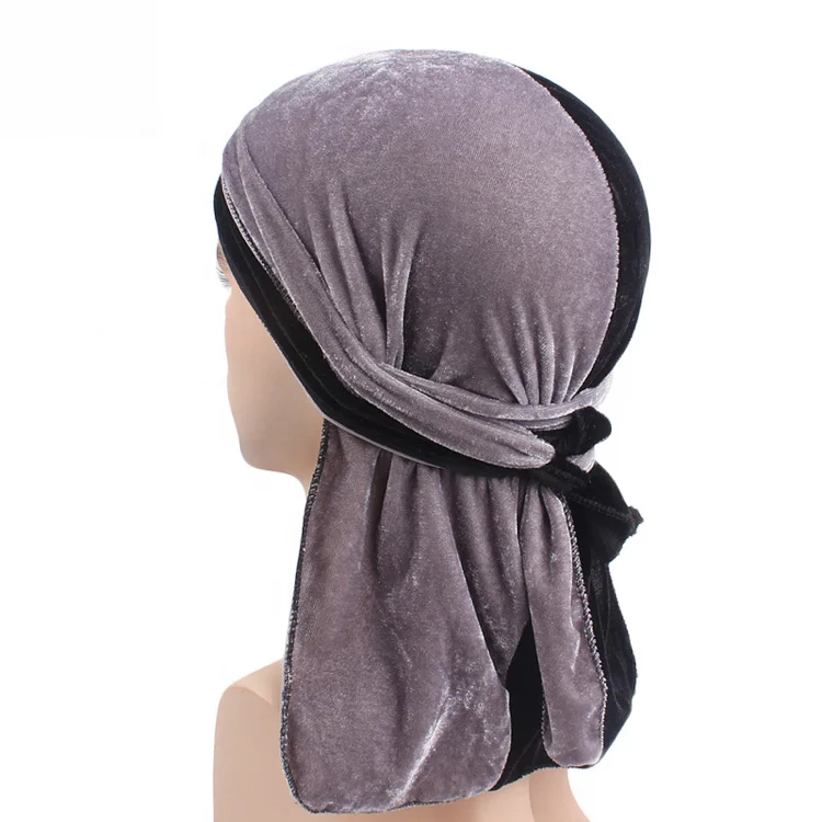 Drop shipping outdoor sport hair accessories bandana two tone durag velvet