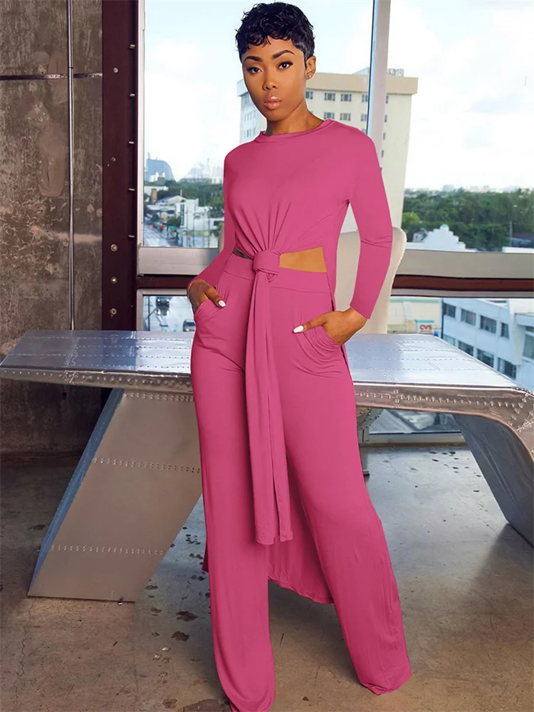 
LF-491 2021 Plus Size Womens Clothing 2 Piece Fall Clothes Winter Long Sleeve Pants Outfits Two Piece Set Women Clothing 