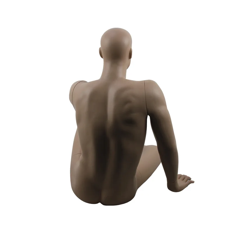 new design european size sitting naked mature male mannequin