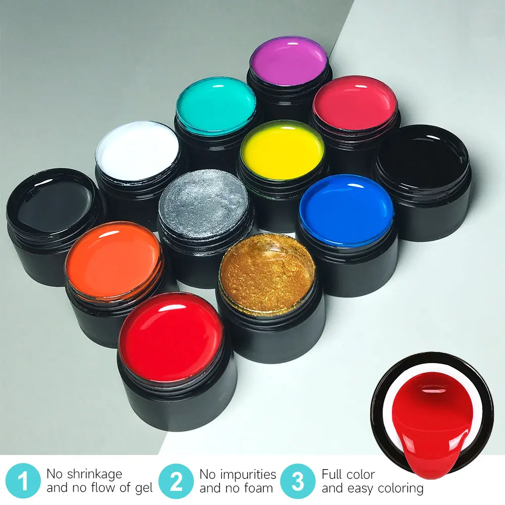 AOPMALL High Quality Pigment Vegan 12 Colors Nail Painting Gel Nail Art Gel Polish Gel Paint OEM ODM Private Label