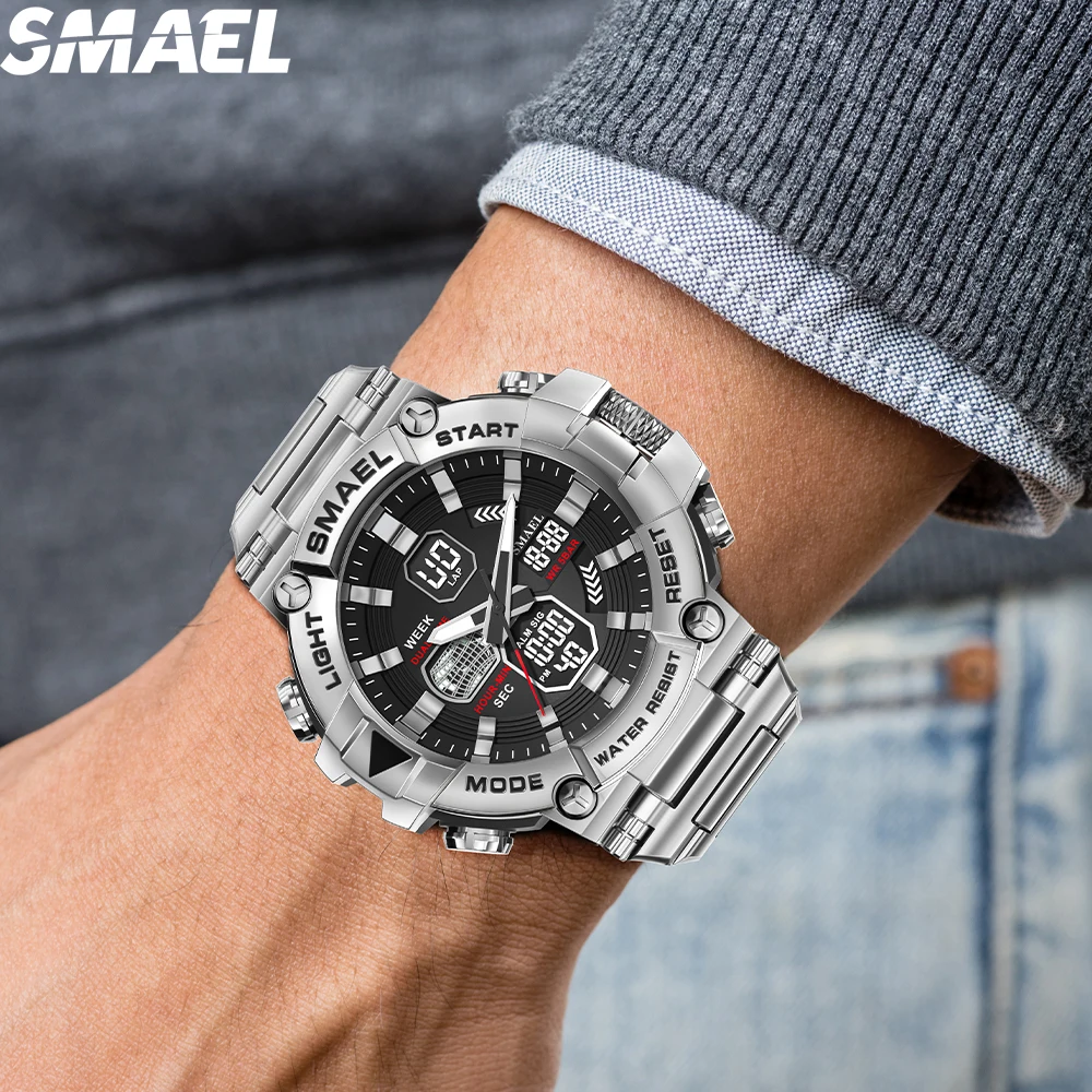 Waterproof Japan Movt Quartz Branded Watch Stainless Steel Back custom SMAEL brand 8096 watches price watch design