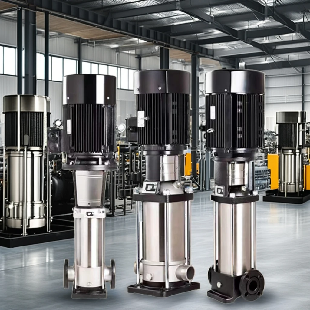 Electric Multistage Centrifugal Vertical Pump 75KW Power Stainless Steel Gear Pump Booster Food Usage OEM Support Marine