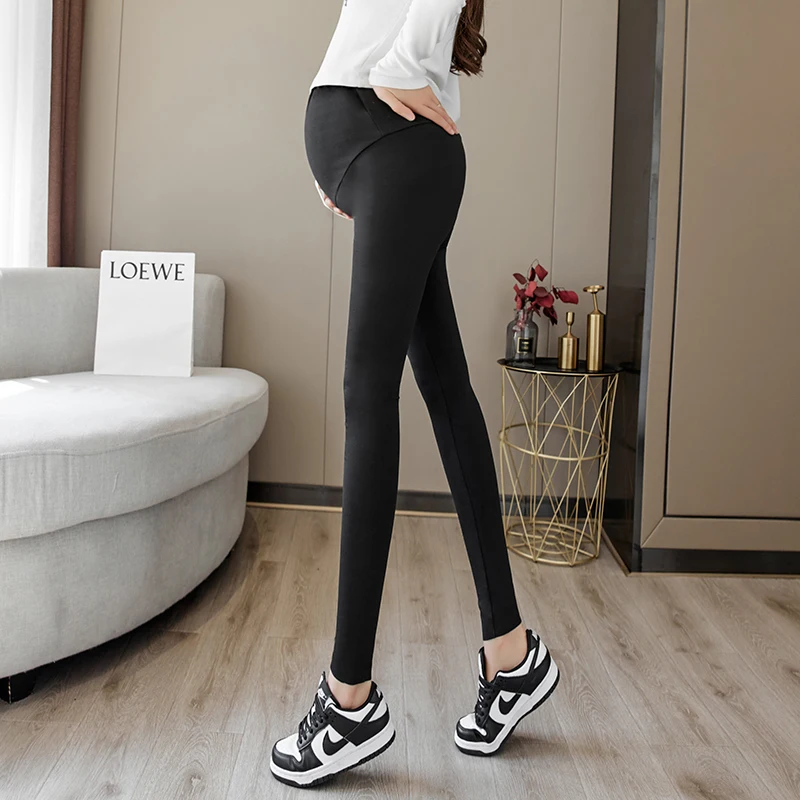 Plus Size Solid Color High Waist Maternity Wear Breathable Sweat-wicking Woman Clothing Leggings Maternity