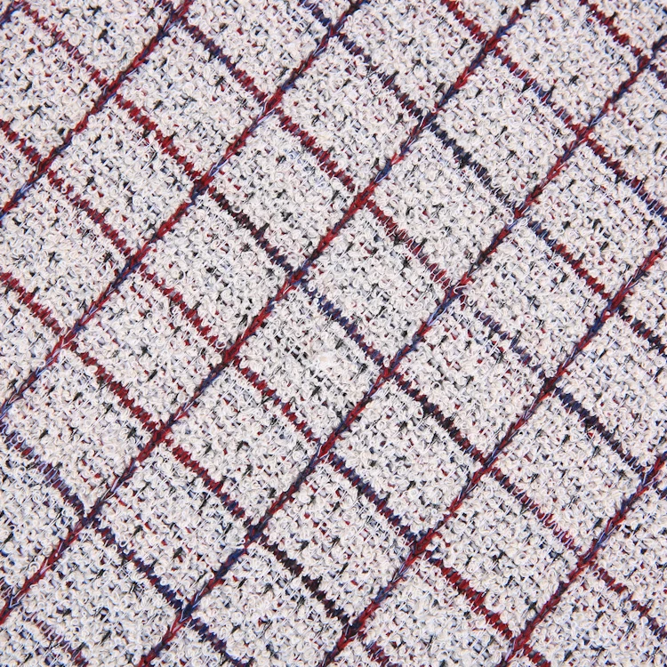 
Elegant Polyester Rayon Cotton Knit Yarn Dyed Hacci Jacquard Fabric For Ladies Overcoat 