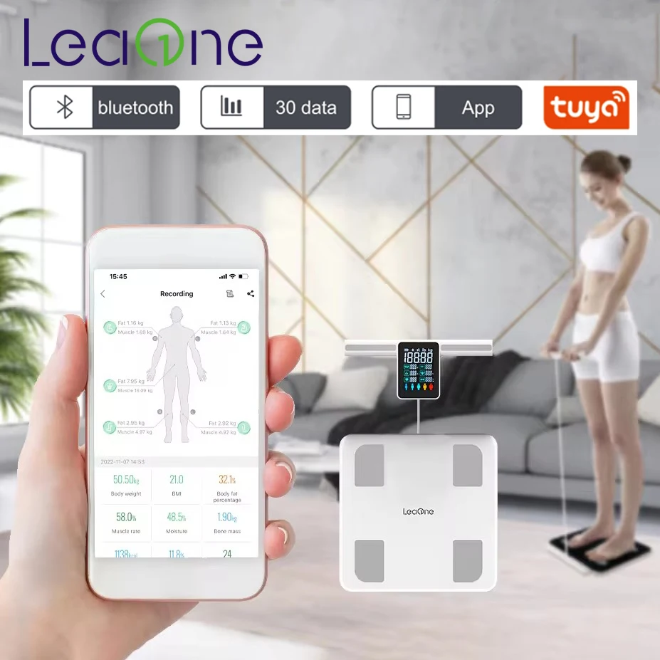 8 Electrodes Scale Smart Body Composition Scale Bluetooth Measures Fat BMI Weighing Scales