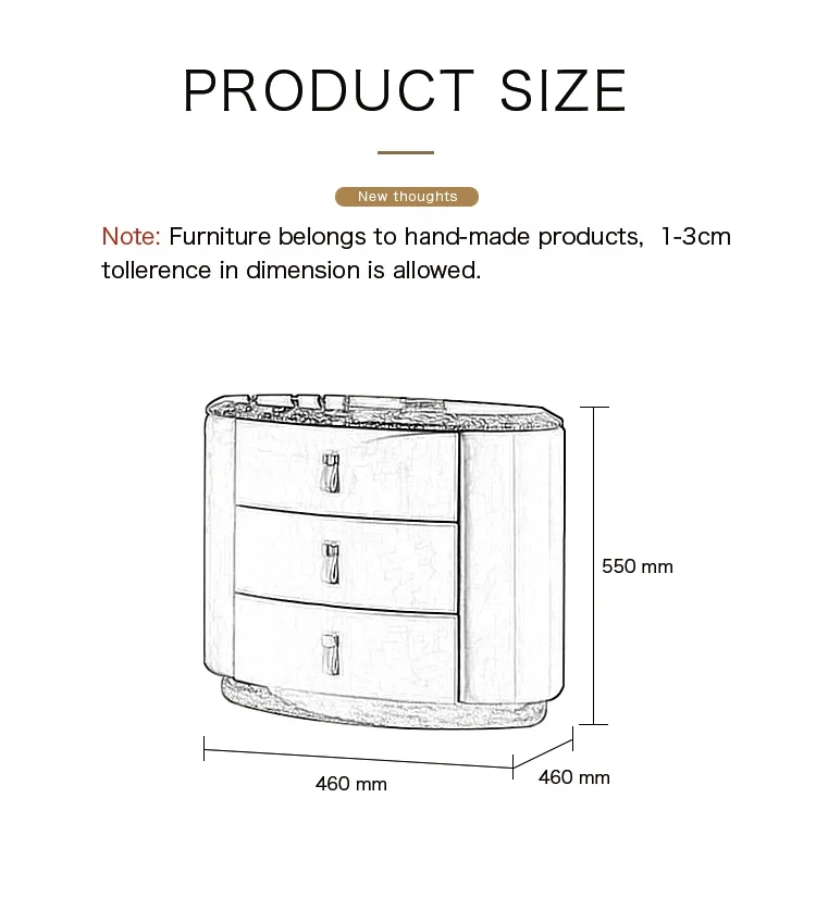 Luxury Golden Stainless Steel Base American Light Bedside Night Stand