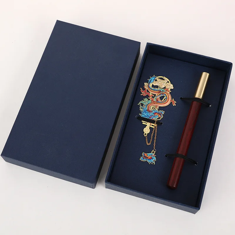 new xianglong bookmark signature pen memorial ceremony printing logo new dragon sandalwood gift set jewel pen