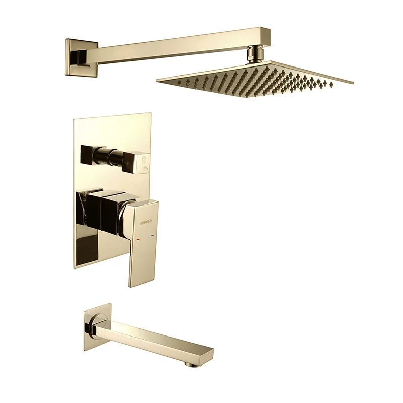 Wall Mounted 2 Hole Brass Waterfall Bathtub Bath-Shower Shower Faucet Mixer Shower Head Kits Robinet Baignoire With Holder