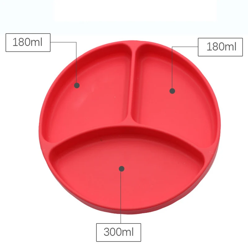 Divided Food Feeding Bowl Silicone Baby Dishes Kid Dinner Suction Baby Silicone Tableware Plate Bowl