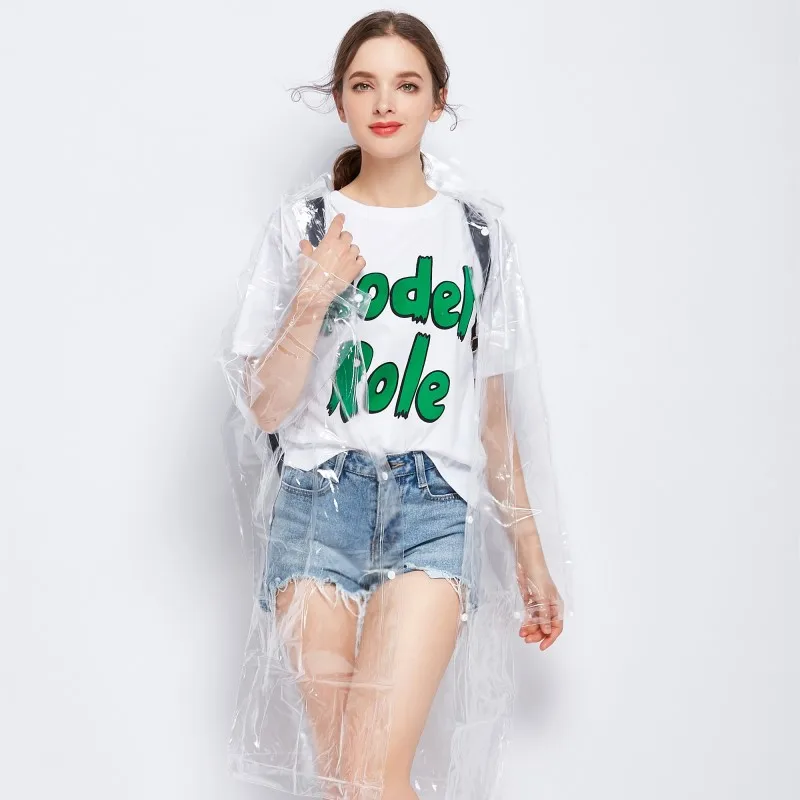 Fashion couple transparent raincoat package on foot adult foreign minister poncho portable water jacket