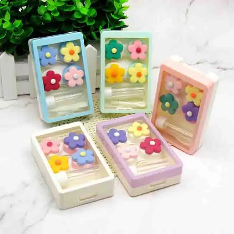 
Bulk Wholesale Travel Portable Custom Various Designers Cute Cartoon Color Box Eye Contact Lens Case 