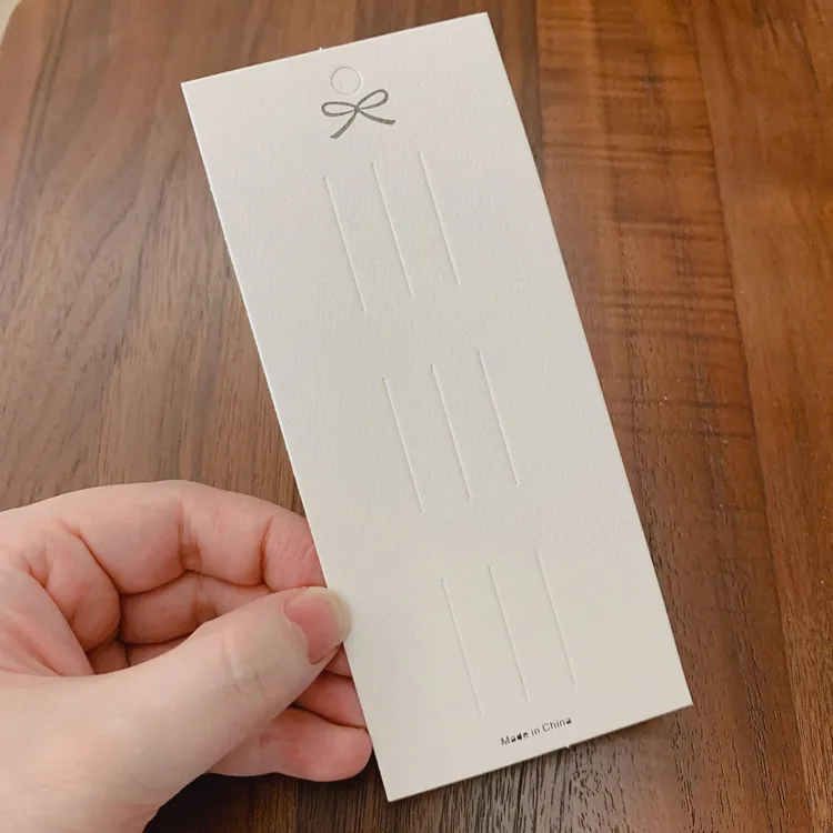 White Color Rectangular Paper Hair Clip ,Brooch,Earring  Display Packaging Cards With OPP Plastic  Bag