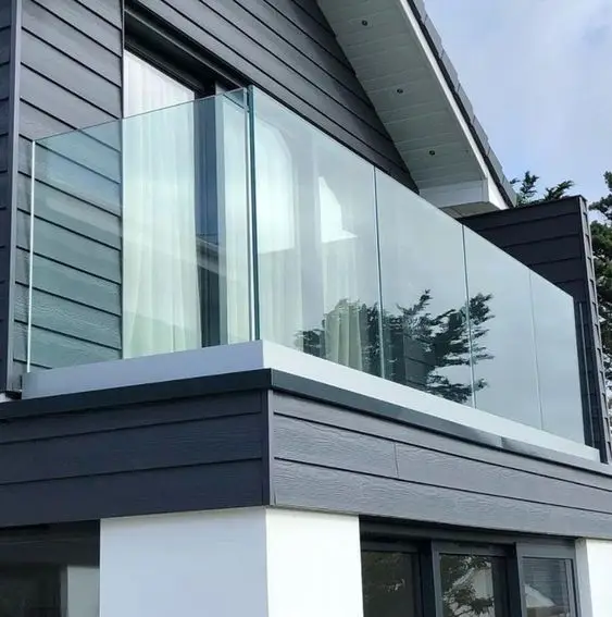 CBMmart Customized  12MM tempered glass Railing Balustrade for  balcony decking swimming pool