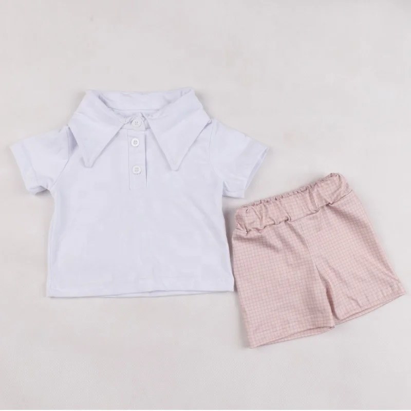 kids teen boy designers fall clothes white t shirts plaid shorts 4-5 years birthday toddler boy children summer clothes