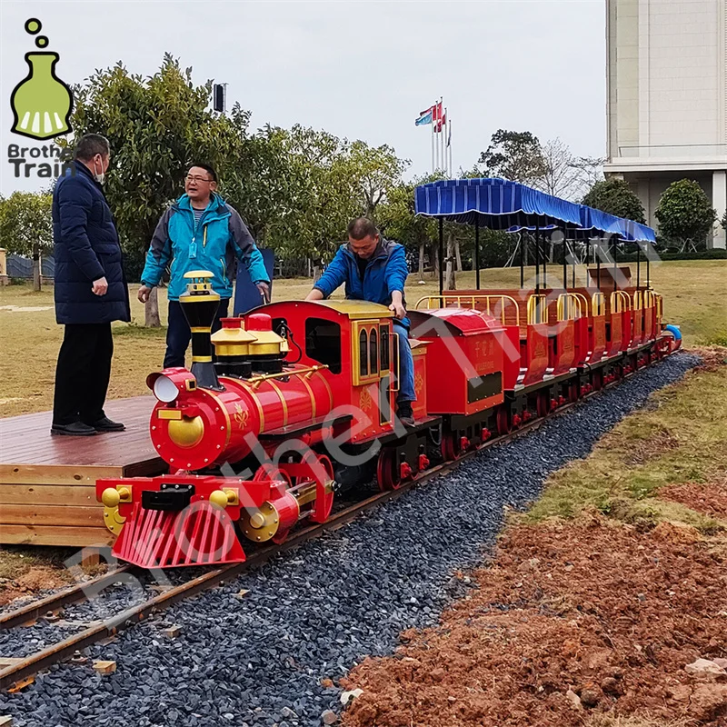 High Quality Battery Operated Mini Outdoor Train Track Ride Electric Amusement Park With Rails for Sale