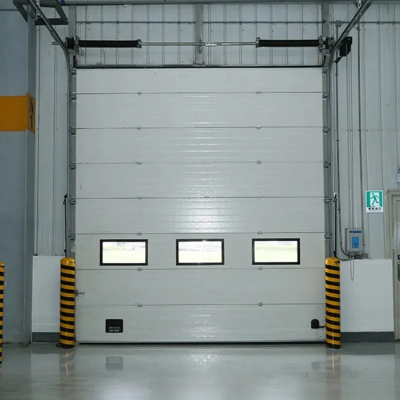 Waterproof sectional door Anti-pinch hand industrial garage door with Electric control vertical lift sectional door
