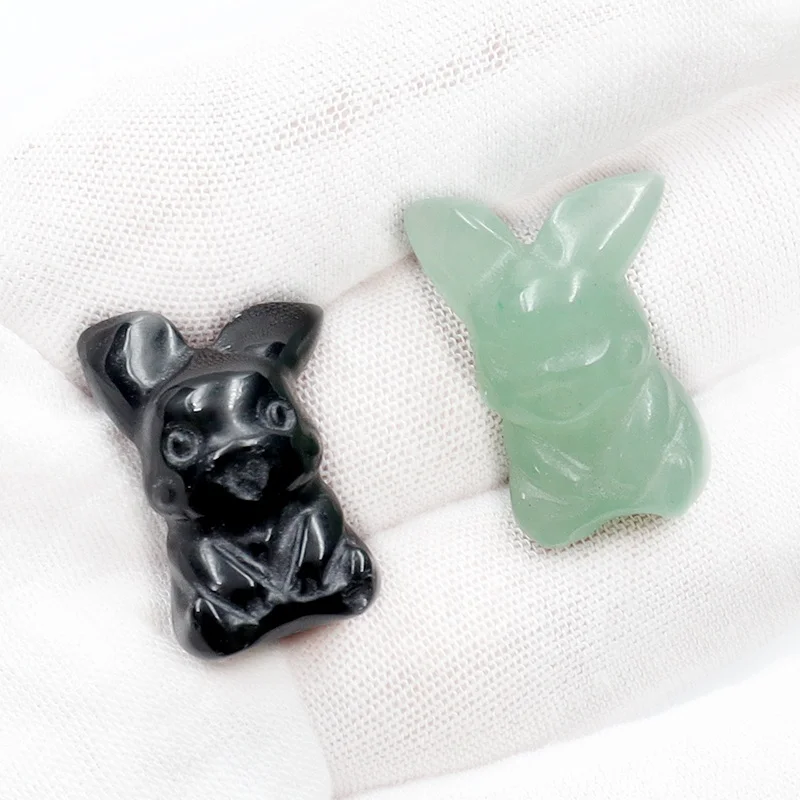 Natural Gemstone Mini Crystal Carving Wholesale Cute Cartoon Character Crystal Pikachu Pokemone For Gift