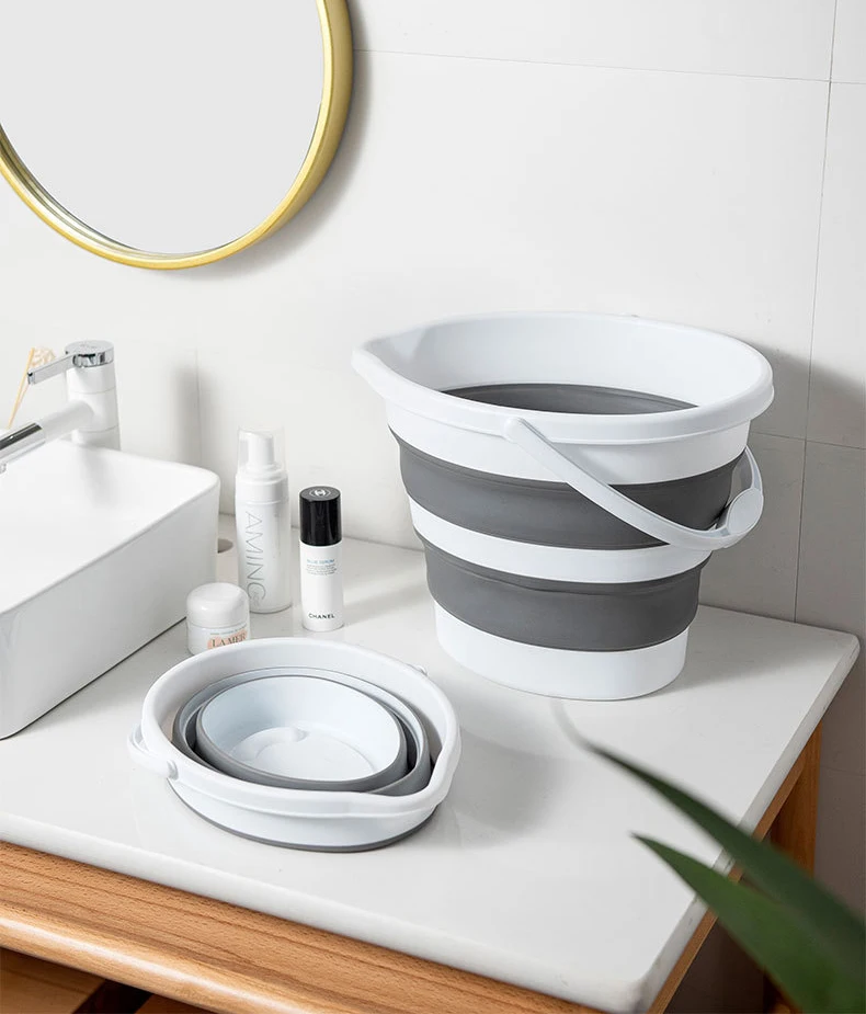 Manyou PP+TPE Material  Small Size 8L Round  Multifunctional  Foldable Portable Water Bucket for Gargening Car Washing