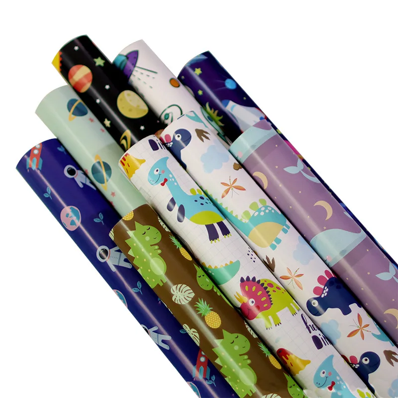 70*50cm Universal glossy gift paper space planet starry sky boy and girl birthday gift wrapping paper outer wrapping paper