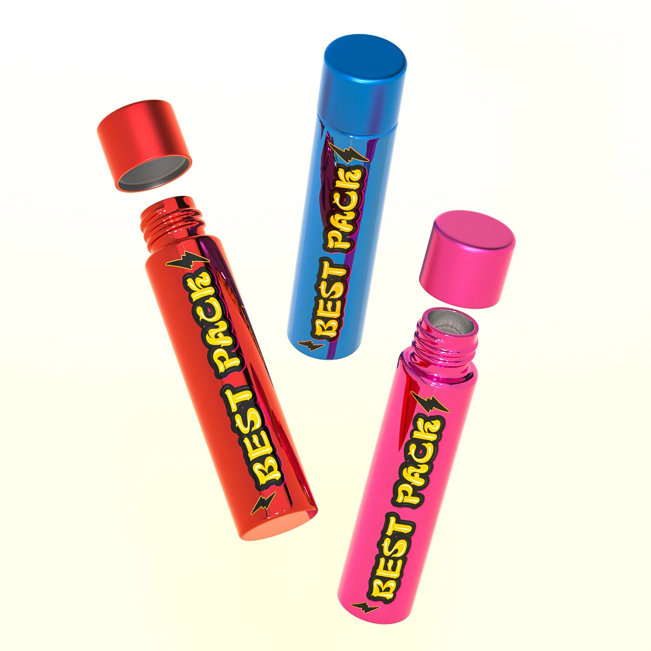 Wholesale pre tubes custom label printing glass pre packaging aluminum glass tube packaging 114mm 116mm stash tubes