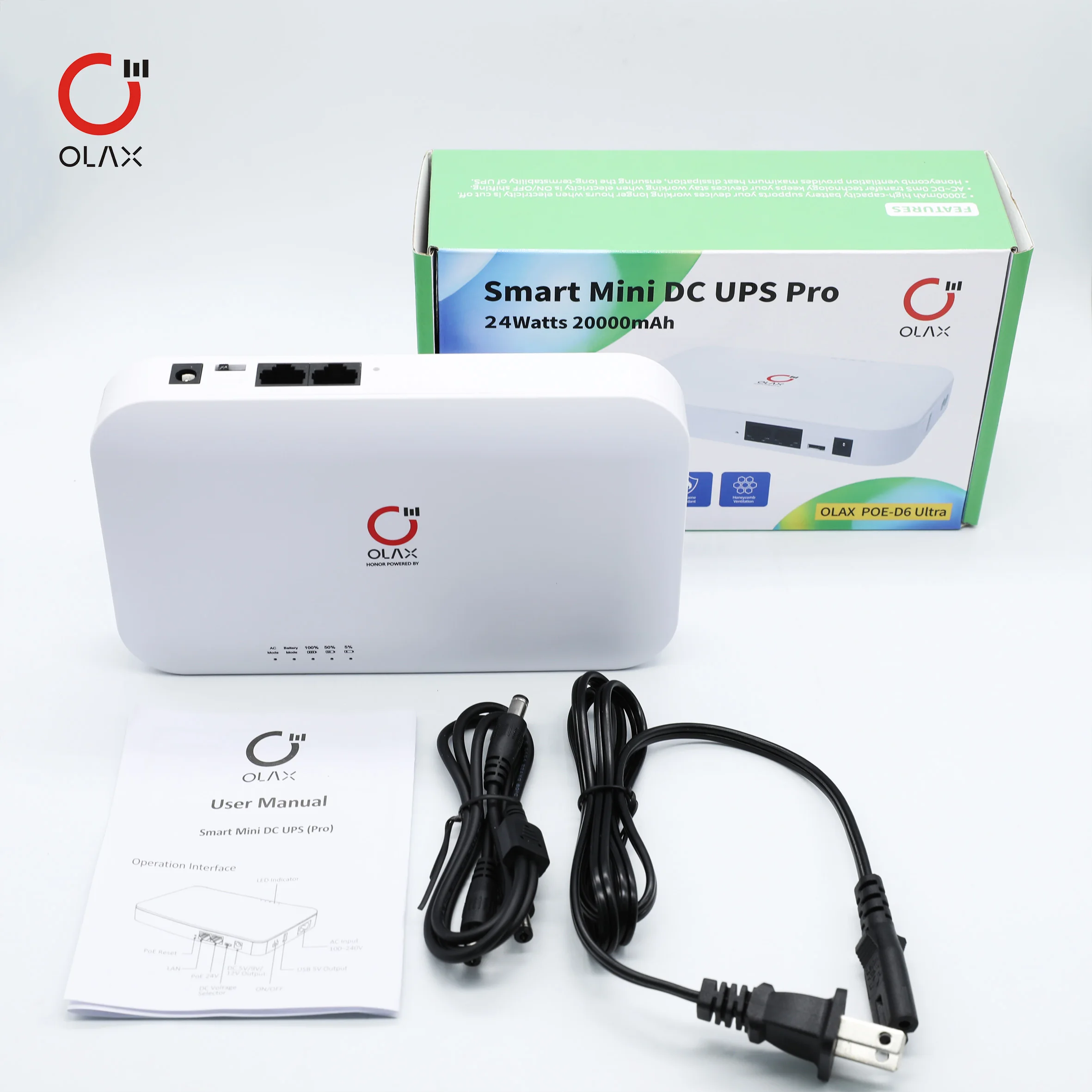 OLAX POE D6 powerbank Smart UPS DC 5V 9V 12V Output 20000mah 74WH Battery Capacity mini UPS Backup for wifi router