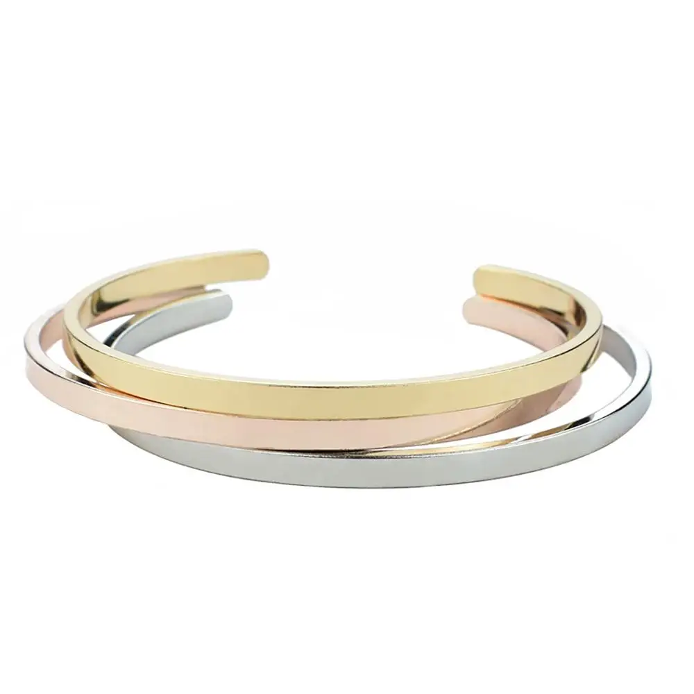 Simple Design Cuff Bracelet Women Open Cuff Bracelet DIY Engraving Bracelet