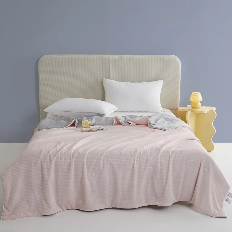 Japanese high Technology stripe woven comfortable cooling blanket cool summer quilt blanket air conditioning for bed bedroom