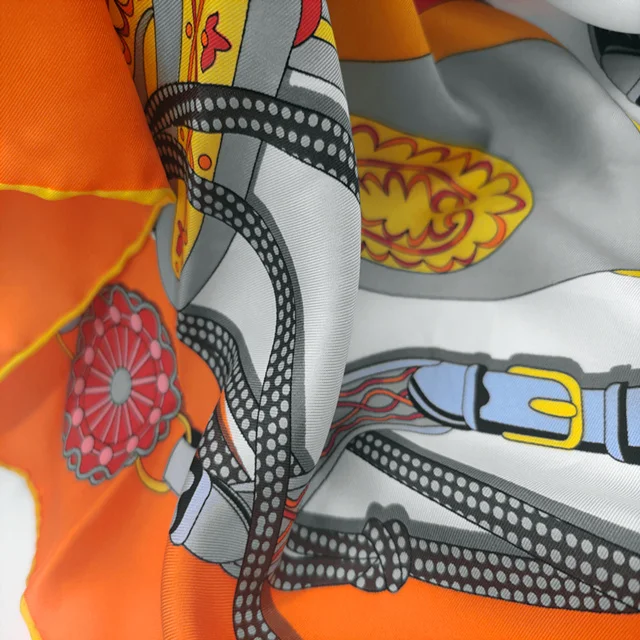 Fashion Women Stylish Shawls Luxury Brand Digital Printing custom Digital Printed head silk scarves