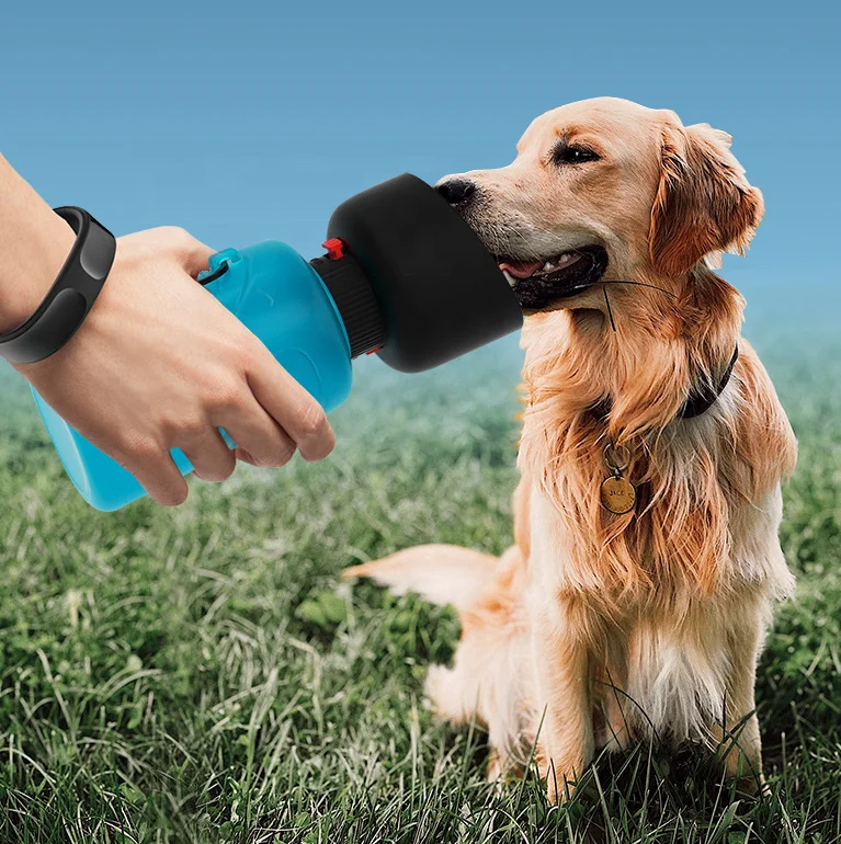 Eco-friendly Silicone Material Travel Squeez Multifunction Outdoor Portable Pet Dog Water Bottle With Carabiner