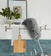 Household dust removal retractable feather duster