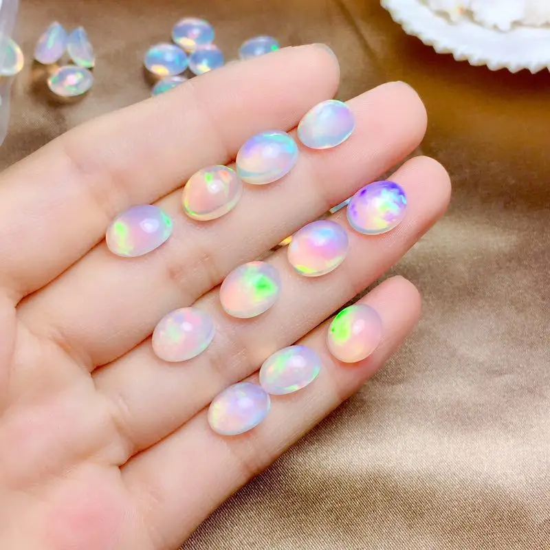 Wholesale Natural Opal Bare Stone Jewelry Ring with Fire Color Opal Oval 3 * 5-9 * 11MM VVS