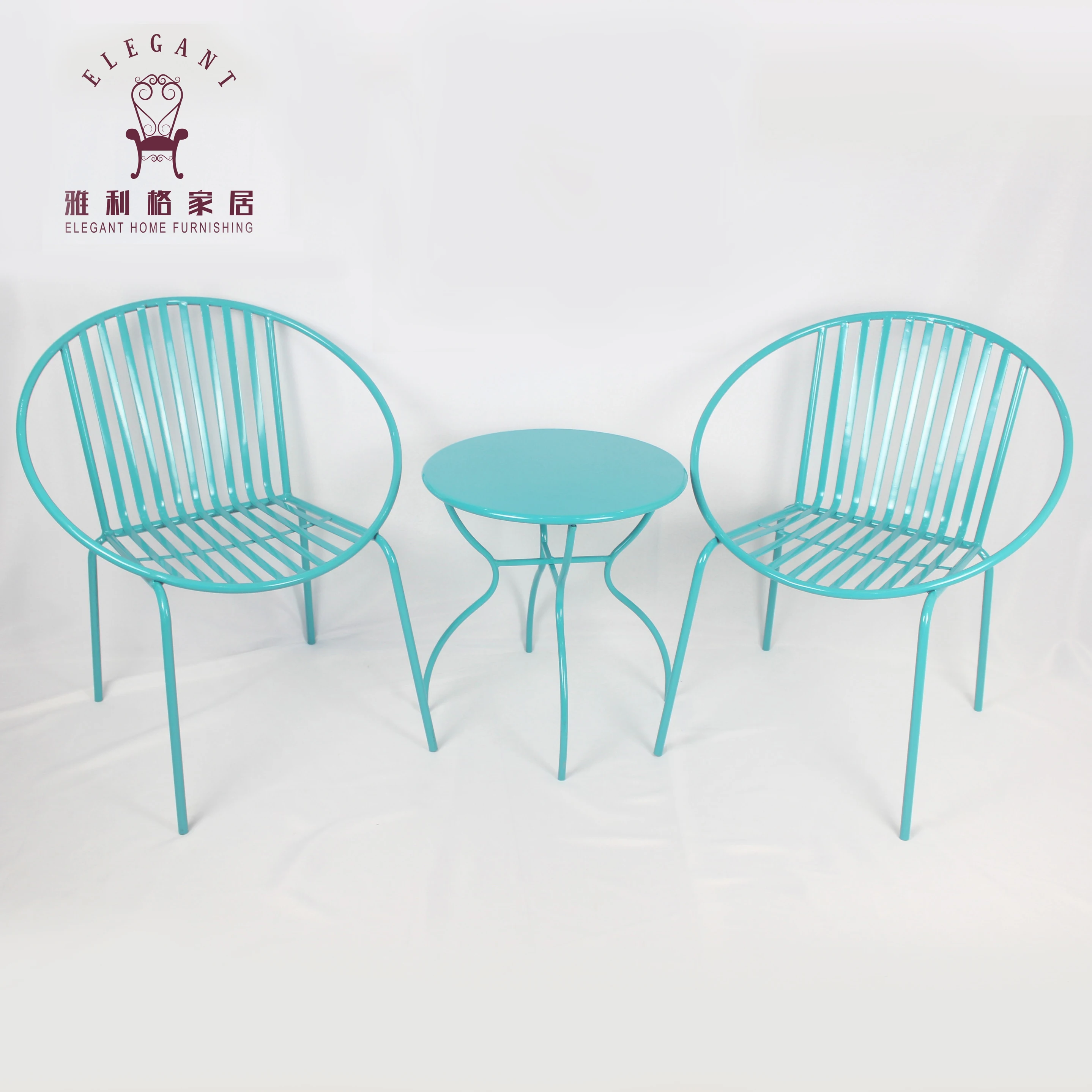 Китай продвижение дешевые металлические укладки сад патио уличная мебель бистро набор 2 стула и 1 стол